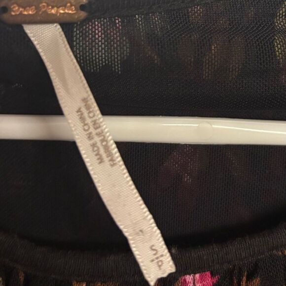 Free People Wildflower Honey Blouse Long Sleeve Stretchy Pleated Sz S Whimsigoth - Picture 5 of 6